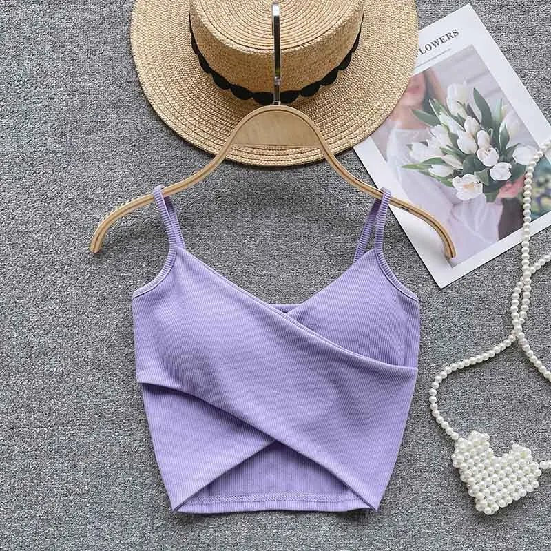  Irregular Casual Sport Camisole Women Strap Design Solid Fashion 2025 Y2K Elegant Ladies Chic Slim Tank Tops - MAGUSTA BEAUTY
