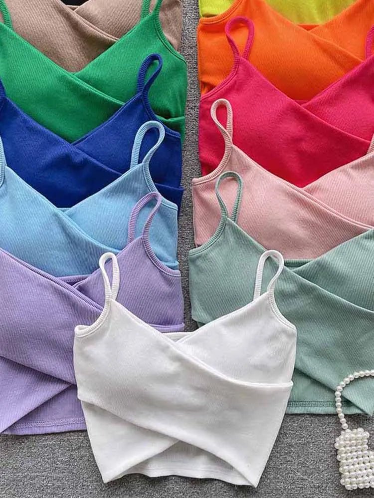  Irregular Casual Sport Camisole Women Strap Design Solid Fashion 2025 Y2K Elegant Ladies Chic Slim Tank Tops - MAGUSTA BEAUTY
