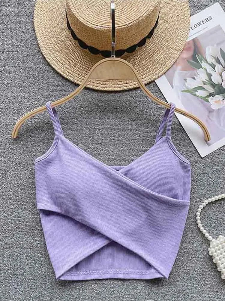  Irregular Casual Sport Camisole Women Strap Design Solid Fashion 2025 Y2K Elegant Ladies Chic Slim Tank Tops - MAGUSTA BEAUTY