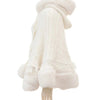 Japanese Liz Sweet Princess Faux Rabbit Fur Cape Coat Women Autumn Winter Fur Jacket Loose Clock Rhinestone Bow Hooded Coat - MAGUSTA BEAUTY
