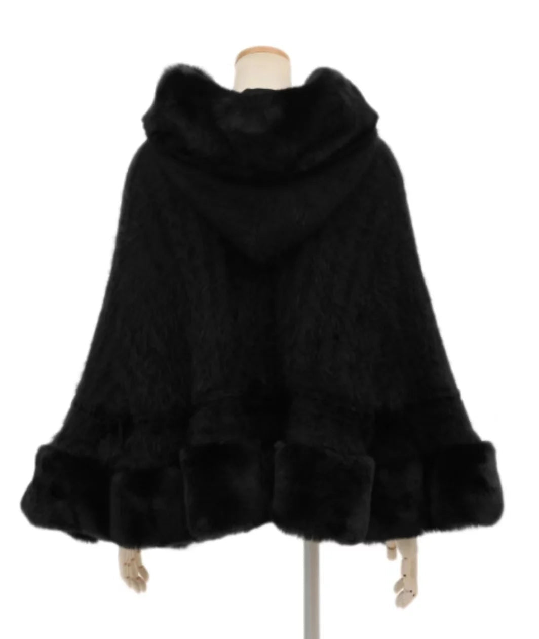 Japanese Liz Sweet Princess Faux Rabbit Fur Cape Coat Women Autumn Winter Fur Jacket Loose Clock Rhinestone Bow Hooded Coat - MAGUSTA BEAUTY