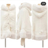 Japanese Liz Sweet Princess Faux Rabbit Fur Cape Coat Women Autumn Winter Fur Jacket Loose Clock Rhinestone Bow Hooded Coat - MAGUSTA BEAUTY