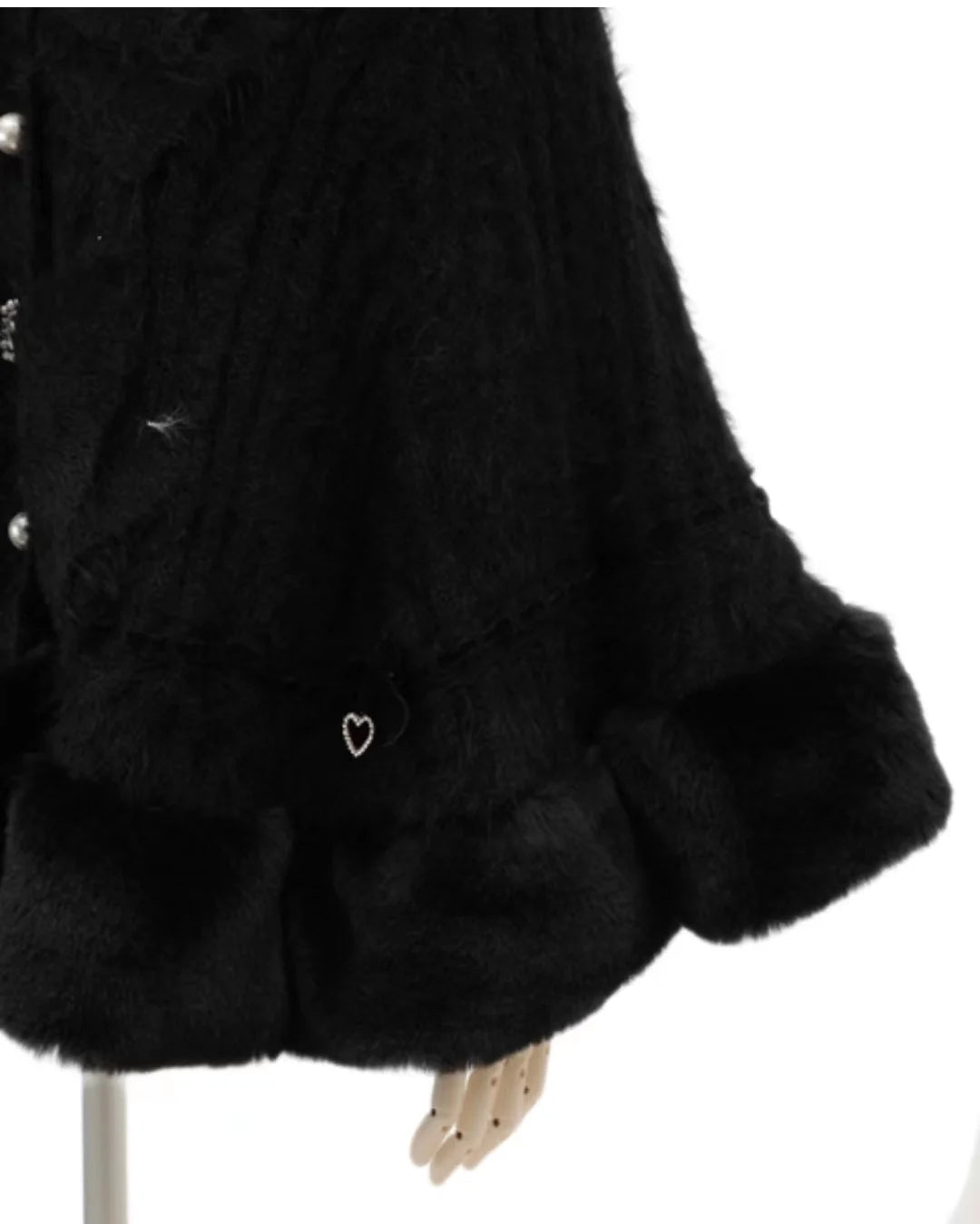 Japanese Liz Sweet Princess Faux Rabbit Fur Cape Coat Women Autumn Winter Fur Jacket Loose Clock Rhinestone Bow Hooded Coat - MAGUSTA BEAUTY