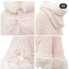 Japanese Liz Sweet Princess Faux Rabbit Fur Cape Coat Women Autumn Winter Fur Jacket Loose Clock Rhinestone Bow Hooded Coat - MAGUSTA BEAUTY
