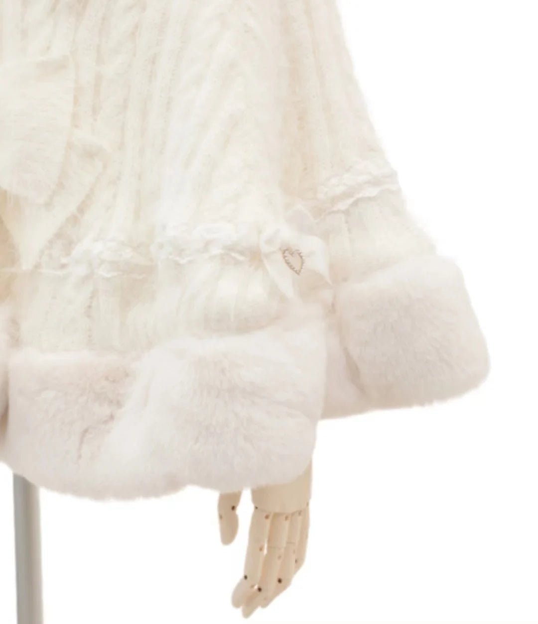 Japanese Liz Sweet Princess Faux Rabbit Fur Cape Coat Women Autumn Winter Fur Jacket Loose Clock Rhinestone Bow Hooded Coat - MAGUSTA BEAUTY