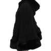 Japanese Liz Sweet Princess Faux Rabbit Fur Cape Coat Women Autumn Winter Fur Jacket Loose Clock Rhinestone Bow Hooded Coat - MAGUSTA BEAUTY