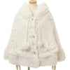 Japanese Liz Sweet Princess Faux Rabbit Fur Cape Coat Women Autumn Winter Fur Jacket Loose Clock Rhinestone Bow Hooded Coat - MAGUSTA BEAUTY