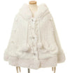 Japanese Liz Sweet Princess Faux Rabbit Fur Cape Coat Women Autumn Winter Fur Jacket Loose Clock Rhinestone Bow Hooded Coat - MAGUSTA BEAUTY