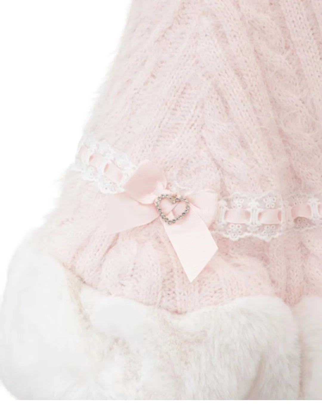 Japanese Liz Sweet Princess Faux Rabbit Fur Cape Coat Women Autumn Winter Fur Jacket Loose Clock Rhinestone Bow Hooded Coat - MAGUSTA BEAUTY