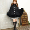 Japanese Liz Sweet Princess Faux Rabbit Fur Cape Coat Women Autumn Winter Fur Jacket Loose Clock Rhinestone Bow Hooded Coat - MAGUSTA BEAUTY