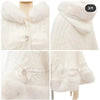 Japanese Liz Sweet Princess Faux Rabbit Fur Cape Coat Women Autumn Winter Fur Jacket Loose Clock Rhinestone Bow Hooded Coat - MAGUSTA BEAUTY