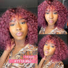 Jerry Curly Short Pixie Bob Cut Human Hair Wigs With Bangs For Women Wear To Go Peruvian Highlight Honey Water Wave Wigs - MAGUSTA BEAUTY