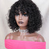 Jerry Curly Short Pixie Bob Cut Human Hair Wigs With Bangs For Women Wear To Go Peruvian Highlight Honey Water Wave Wigs - MAGUSTA BEAUTY