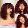 Jerry Curly Short Pixie Bob Cut Human Hair Wigs With Bangs For Women Wear To Go Peruvian Highlight Honey Water Wave Wigs - MAGUSTA BEAUTY