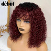 Jerry Curly Short Pixie Bob Cut Human Hair Wigs With Bangs For Women Wear To Go Peruvian Highlight Honey Water Wave Wigs - MAGUSTA BEAUTY