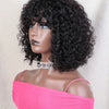 Jerry Curly Short Pixie Bob Cut Human Hair Wigs With Bangs For Women Wear To Go Peruvian Highlight Honey Water Wave Wigs - MAGUSTA BEAUTY