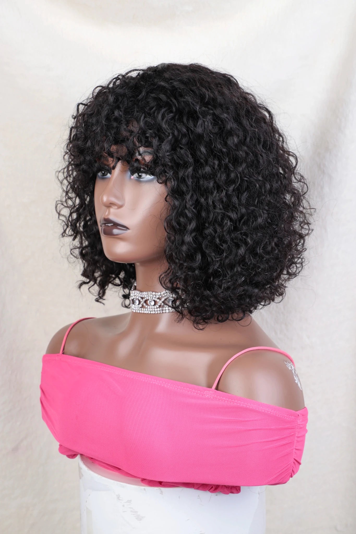 Jerry Curly Short Pixie Bob Cut Human Hair Wigs With Bangs For Women Wear To Go Peruvian Highlight Honey Water Wave Wigs - MAGUSTA BEAUTY