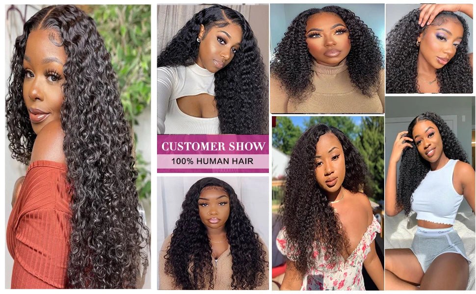 Kinky Curly U V Part Wig Human Hair No Leave Out No Glue Brazilian Deep Curly Wave U Part Human Hair Wig for Women 180% Density - MAGUSTA BEAUTY