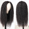 Kinky Curly U V Part Wig Human Hair No Leave Out No Glue Brazilian Deep Curly Wave U Part Human Hair Wig for Women 180% Density - MAGUSTA BEAUTY