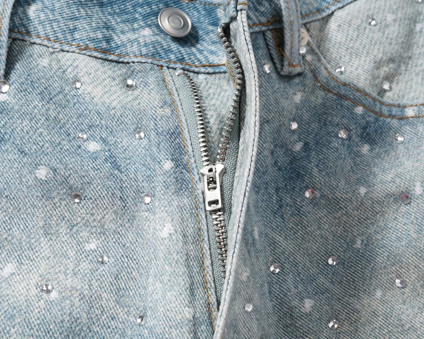 Knee Length Women Jeans High Waist Jean Denim Washed Pants Sashes Zipper Fly Distressed Straight Diamonds Summer Vintage - MAGUSTA BEAUTY