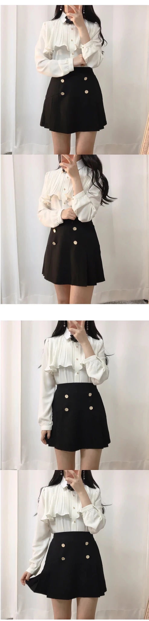 Korea Chic Tops Blusas Japan Style Elegant Hot Cute Preppy Girls Work Button White Shirts Retro Flhjlwoc Fashion Women Blouses - MAGUSTA BEAUTY
