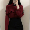 Korea Chic Tops Blusas Japan Style Elegant Hot Cute Preppy Girls Work Button White Shirts Retro Flhjlwoc Fashion Women Blouses - MAGUSTA BEAUTY