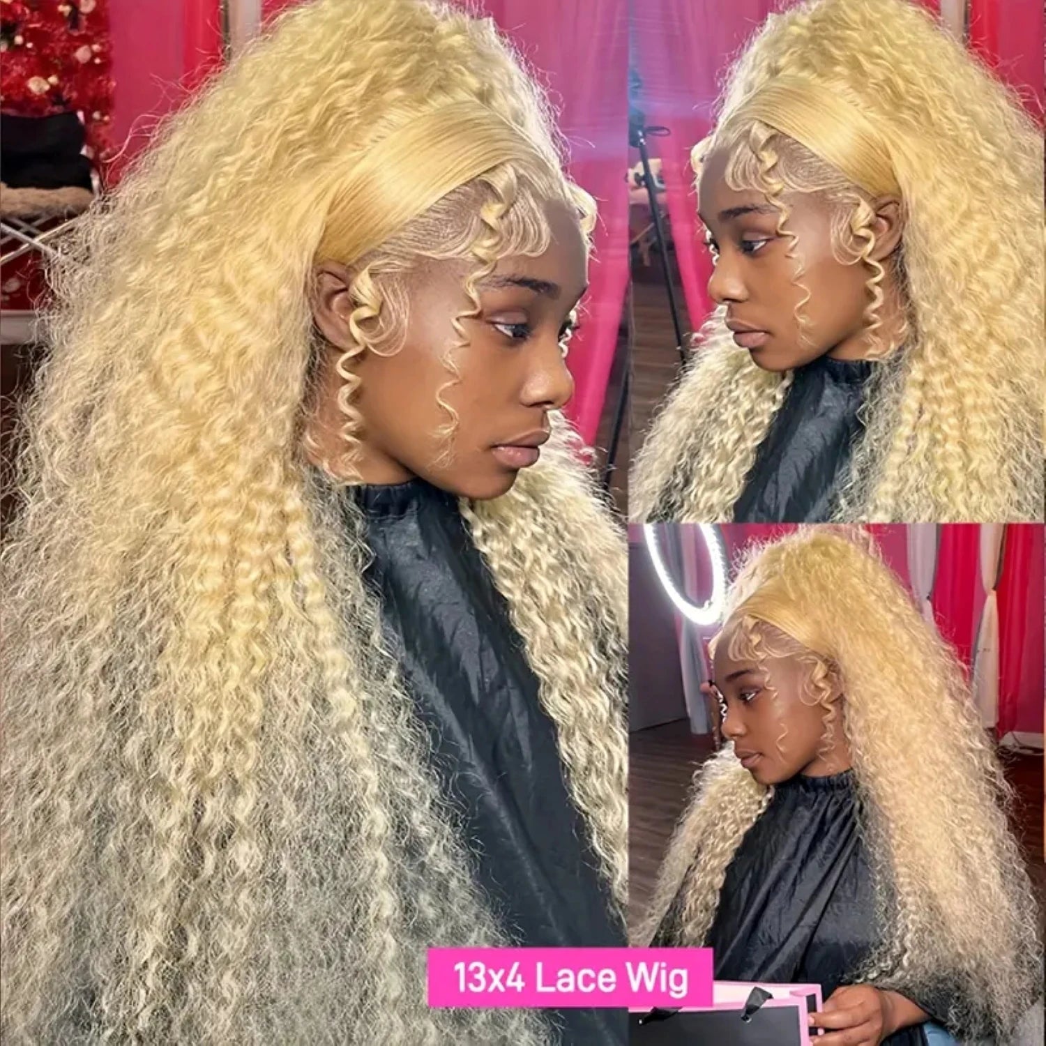 Lace Front Human Hair Wigs30 38 Inches Deep Wave Wigs 613 Honey Blonde Color 13x4 13x6 Lace Frontal Curly Wave Wigs For Woman - MAGUSTA BEAUTY