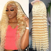 Lace Front Human Hair Wigs30 38 Inches Deep Wave Wigs 613 Honey Blonde Color 13x4 13x6 Lace Frontal Curly Wave Wigs For Woman - MAGUSTA BEAUTY