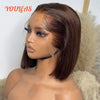Lagos Hairline Straight Bob Human Hair Wig Short Dark Blonde 13x4 HD Lace Frontal Glueless Wigs Preplucked Ready To Wear - MAGUSTA BEAUTY