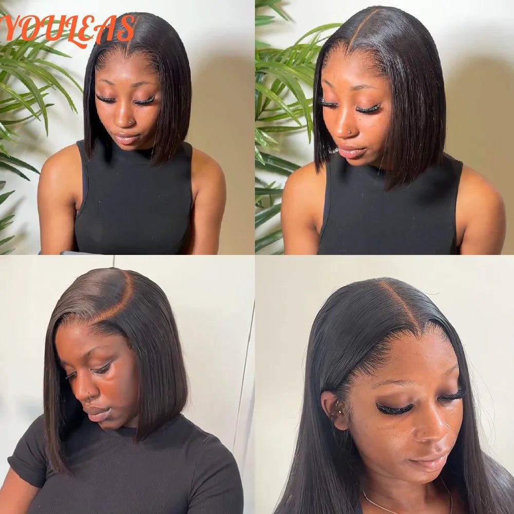 Lagos Hairline Straight Bob Human Hair Wig Short Dark Blonde 13x4 HD Lace Frontal Glueless Wigs Preplucked Ready To Wear - MAGUSTA BEAUTY