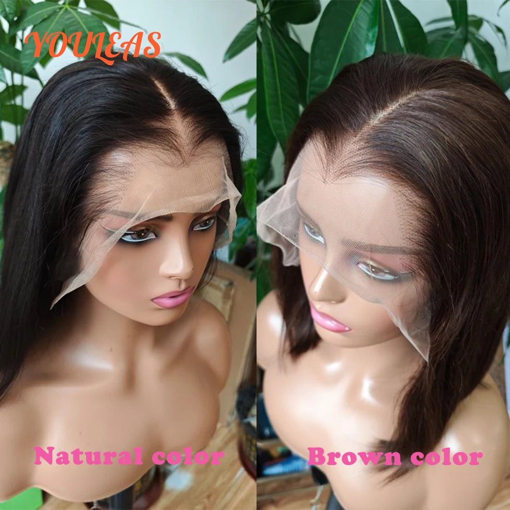 Lagos Hairline Straight Bob Human Hair Wig Short Dark Blonde 13x4 HD Lace Frontal Glueless Wigs Preplucked Ready To Wear - MAGUSTA BEAUTY