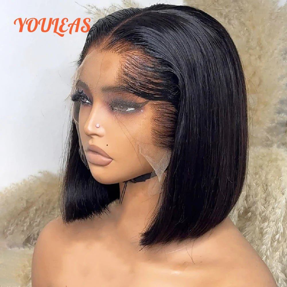 Lagos Hairline Straight Bob Human Hair Wig Short Dark Blonde 13x4 HD Lace Frontal Glueless Wigs Preplucked Ready To Wear - MAGUSTA BEAUTY
