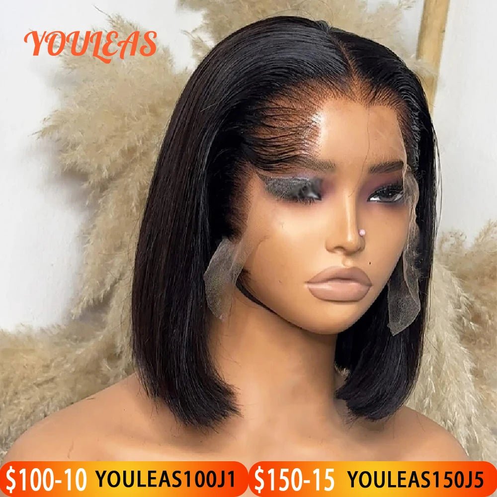 Lagos Hairline Straight Bob Human Hair Wig Short Dark Blonde 13x4 HD Lace Frontal Glueless Wigs Preplucked Ready To Wear - MAGUSTA BEAUTY