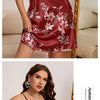 Large Size 3XL 4XL 5XL Female Nightgown Sexy Suspender Nightdress Pink Chemise Sleepwear Bathrobe Loose Satin Home Dressing Gown - MAGUSTA BEAUTY