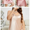 Large Size 3XL 4XL 5XL Female Nightgown Sexy Suspender Nightdress Pink Chemise Sleepwear Bathrobe Loose Satin Home Dressing Gown - MAGUSTA BEAUTY