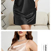 Large Size 3XL 4XL 5XL Female Nightgown Sexy Suspender Nightdress Pink Chemise Sleepwear Bathrobe Loose Satin Home Dressing Gown - MAGUSTA BEAUTY