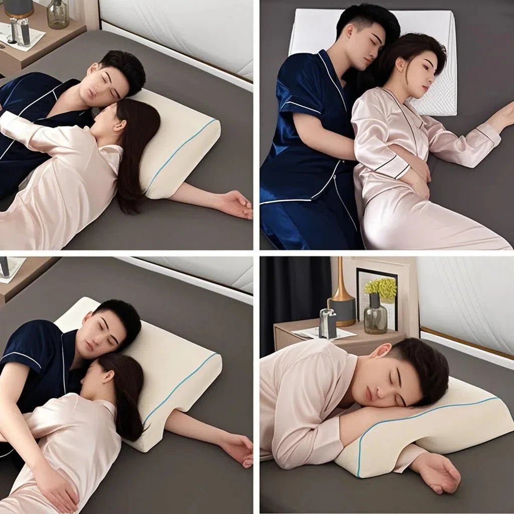 Left Right Arm Couple Pillow Orthopedic Memory Foam Protect Cervical Vertebra Release Arm Pain Pressure Pillow for Side Sleeper - MAGUSTA BEAUTY