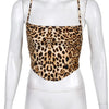 Leopard Pattern Women Tank Tops Backless Sexy Rave Outfits Sleeveless Cross Lace Up Bralette Crop Top Summer Streetwear - MAGUSTA BEAUTY
