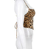 Leopard Pattern Women Tank Tops Backless Sexy Rave Outfits Sleeveless Cross Lace Up Bralette Crop Top Summer Streetwear - MAGUSTA BEAUTY