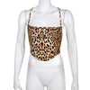 Leopard Pattern Women Tank Tops Backless Sexy Rave Outfits Sleeveless Cross Lace Up Bralette Crop Top Summer Streetwear - MAGUSTA BEAUTY