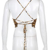 Leopard Pattern Women Tank Tops Backless Sexy Rave Outfits Sleeveless Cross Lace Up Bralette Crop Top Summer Streetwear - MAGUSTA BEAUTY