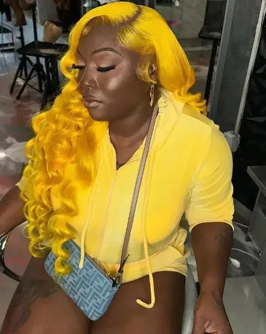 Light Yellow 613 13x6 HD Lace Frontal Wig Human Hair Body Wave Transparent Lace Wig 613 Colored Human Hair Wigs 200% For Women - MAGUSTA BEAUTY