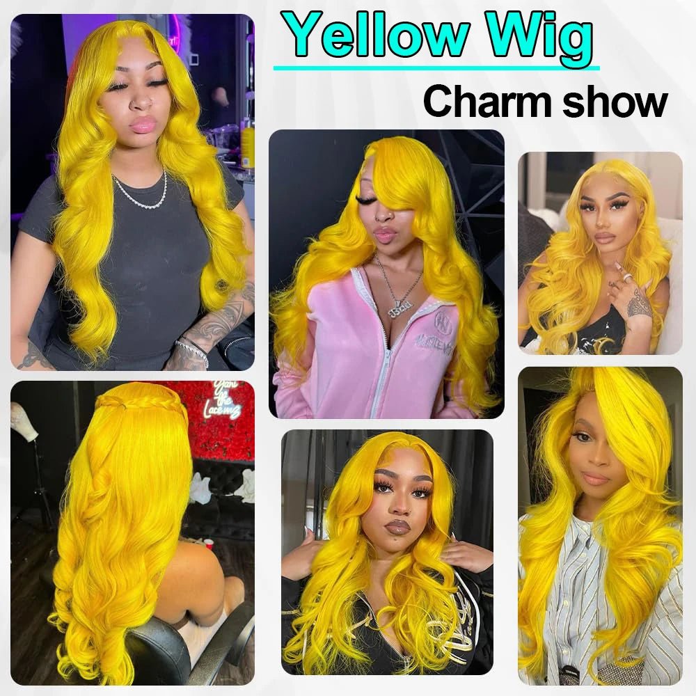 Light Yellow 613 13x6 HD Lace Frontal Wig Human Hair Body Wave Transparent Lace Wig 613 Colored Human Hair Wigs 200% For Women - MAGUSTA BEAUTY