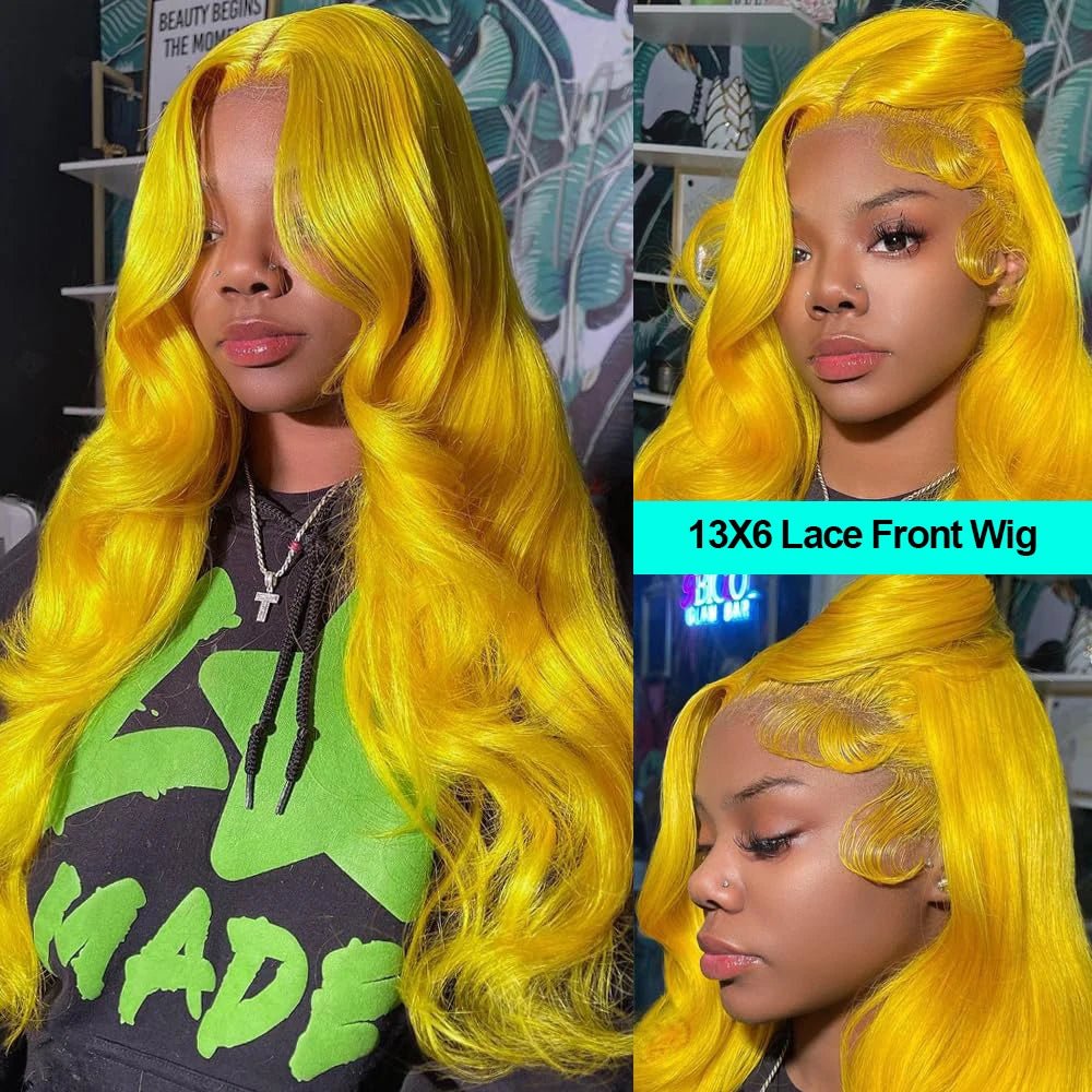 Light Yellow 613 13x6 HD Lace Frontal Wig Human Hair Body Wave Transparent Lace Wig 613 Colored Human Hair Wigs 200% For Women - MAGUSTA BEAUTY