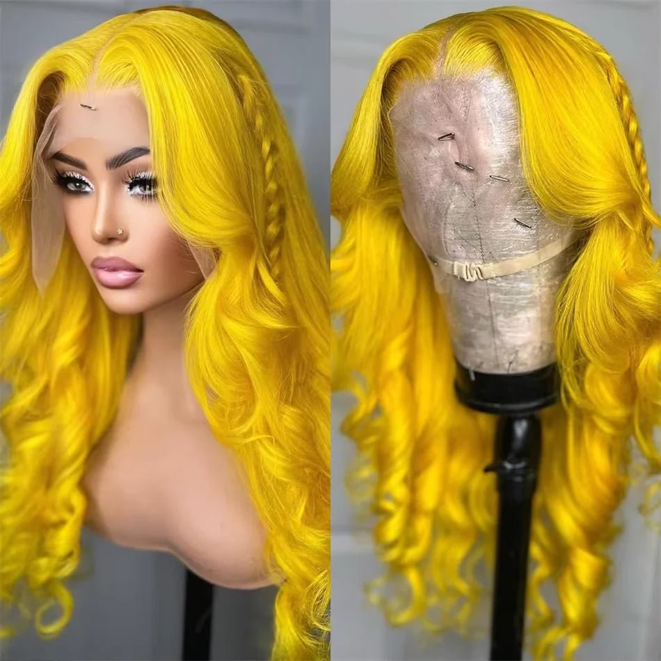 Light Yellow 613 13x6 HD Lace Frontal Wig Human Hair Body Wave Transparent Lace Wig 613 Colored Human Hair Wigs 200% For Women - MAGUSTA BEAUTY
