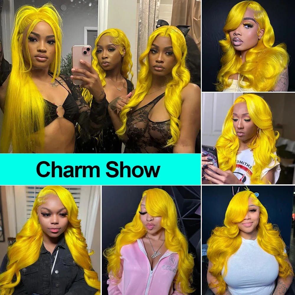 Light Yellow 613 13x6 HD Lace Frontal Wig Human Hair Body Wave Transparent Lace Wig 613 Colored Human Hair Wigs 200% For Women - MAGUSTA BEAUTY