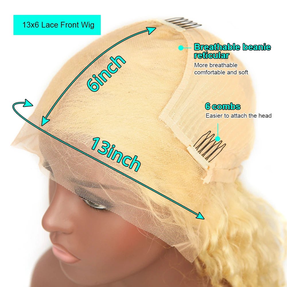 Light Yellow 613 13x6 HD Lace Frontal Wig Human Hair Body Wave Transparent Lace Wig 613 Colored Human Hair Wigs 200% For Women - MAGUSTA BEAUTY