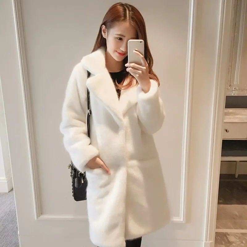 Lmitation Mink Plush Fur Coat Female 2021 Winter Thick High end Rex Rabbit Hair Fur Coats Plus size Warm Women Faux Fur Coats - MAGUSTA BEAUTY