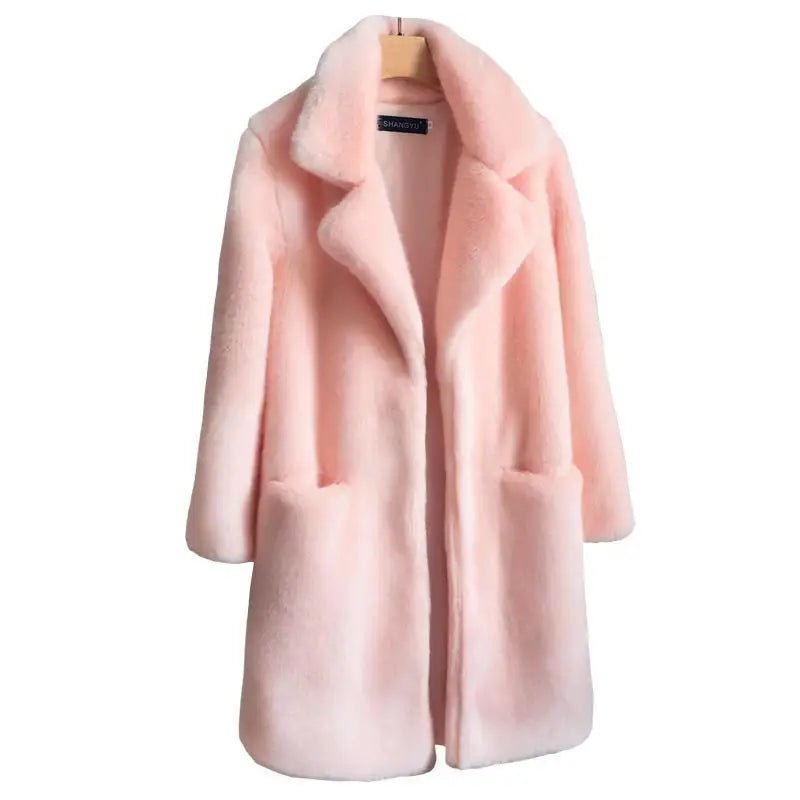 Lmitation Mink Plush Fur Coat Female 2021 Winter Thick High end Rex Rabbit Hair Fur Coats Plus size Warm Women Faux Fur Coats - MAGUSTA BEAUTY
