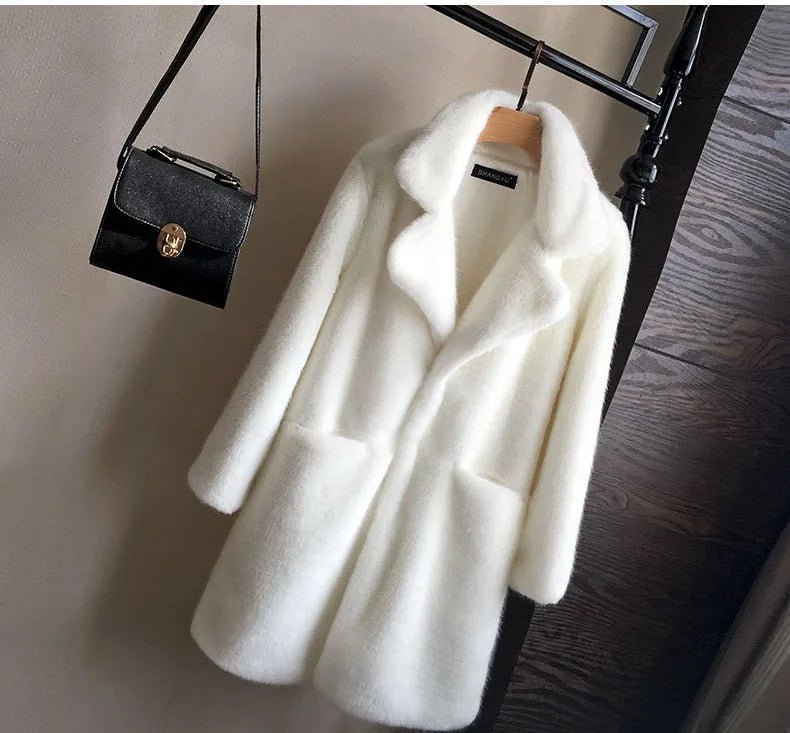 Lmitation Mink Plush Fur Coat Female 2021 Winter Thick High end Rex Rabbit Hair Fur Coats Plus size Warm Women Faux Fur Coats - MAGUSTA BEAUTY
